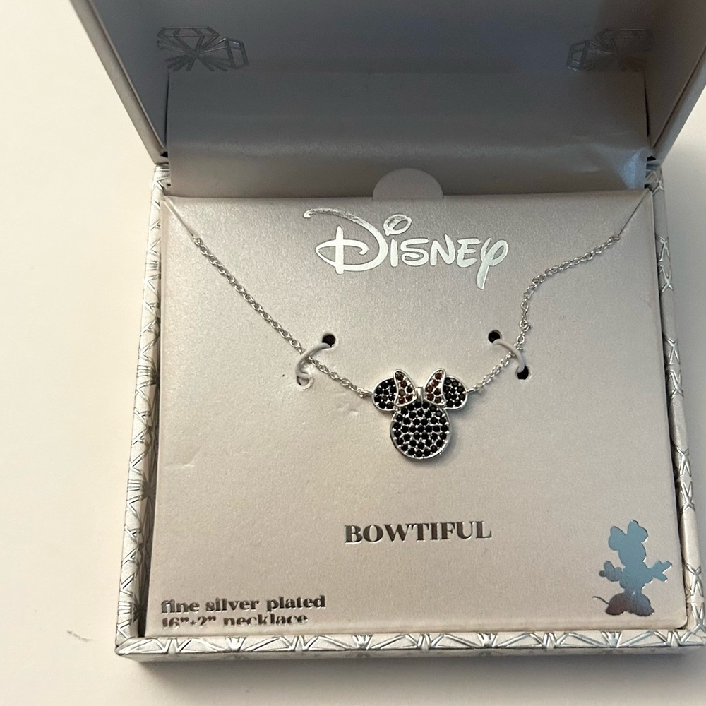 Disney Minnie Mouse Pave Necklace New in Box